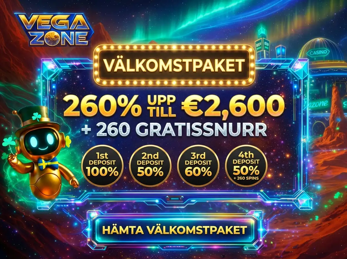 4 välkomstbonusar på Vegazone Casino
